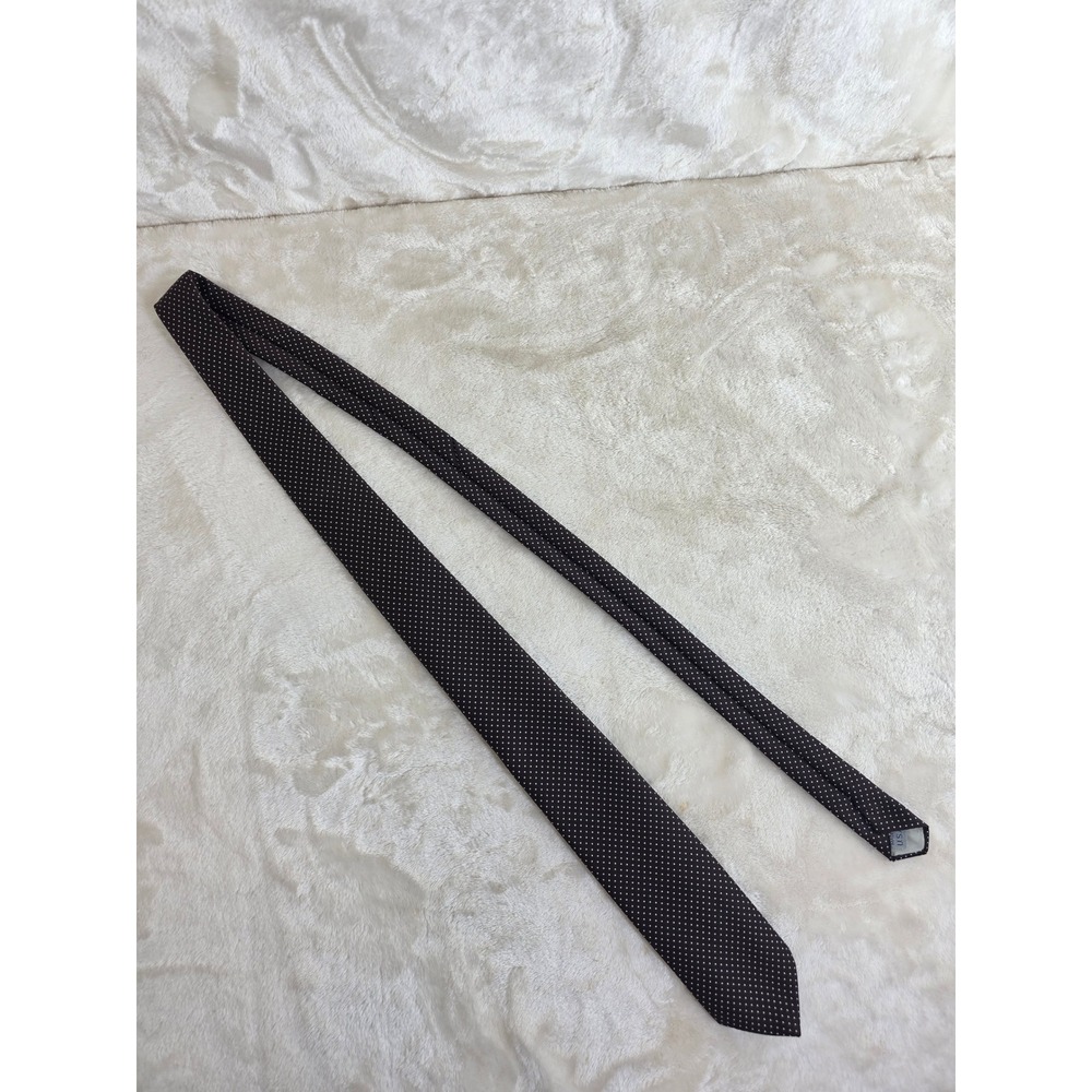 Mark of California Mens Vintage Polka Dot Tie Brown White Polyester Made in USA